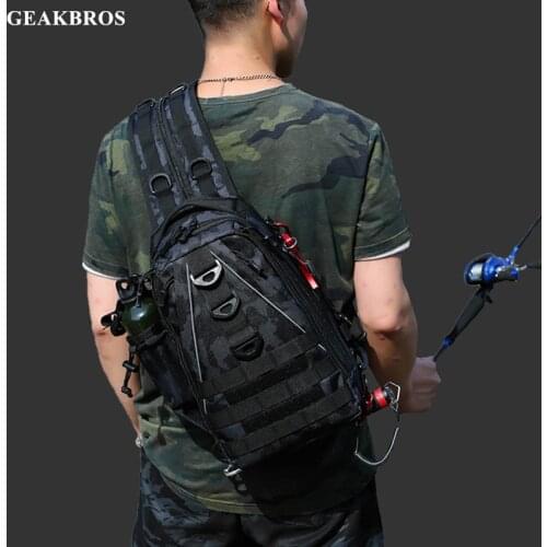 Portable Fishing Tackle Bag Fish Bait Storage Tactical Backpack Waterproof Outdoor Sports Climbing Hunting Pack Shoulder Bag