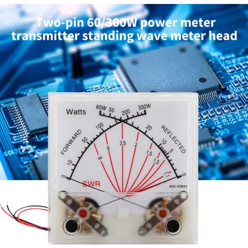 Standing Wave Ratio SWR Watt Meter Radio Station Forward 300W Reflected 60W Panel VU Power Meter Transmitter With Backlight