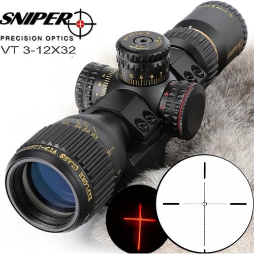 SNIPER VT 3-12X32 Compact First Focal Plane Hunting Rifle Scope Glass Etched Reticle Tactical Optical Sight Trail Riflescopes