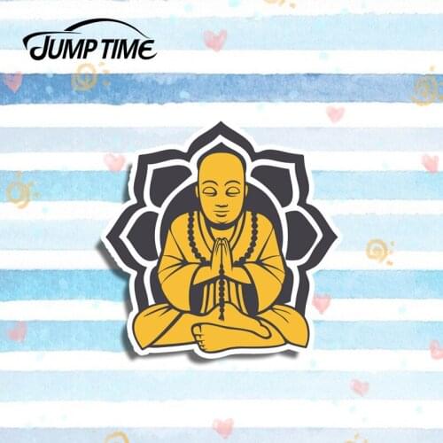 Jump Time 13cm x 13cm Buddha Buddhism Spiritual Yoga Vinyl Decal Stickers For Car Motor Bumper Window Auto Accessories