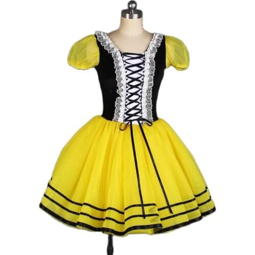 Gisselle Romantic Tutu Skirt for Girls Puff Sleeves Long Tutus Dance Costume Ballet Dancing Tutu Dresses Performance Tutus 21046