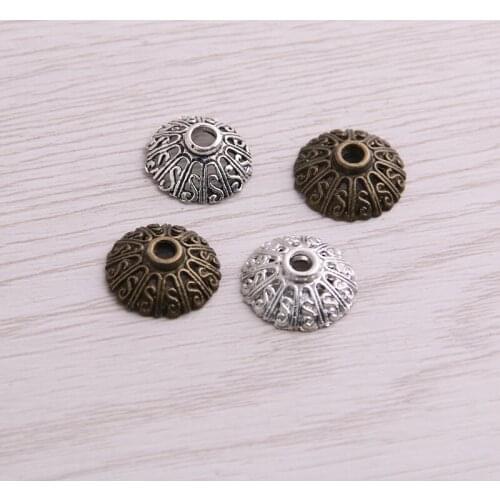 SWEET BELL 100pcs 15*15mm Two Color Receptacle Hollow Flower Letter S DIY Spaced Jewelry Accessories Charms For Jewelry Making