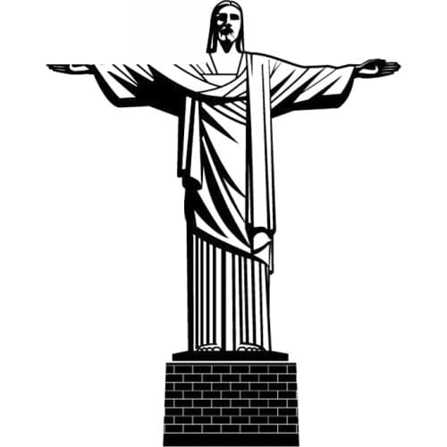 Jesus Christ Standing Statue High Quality Decals Car Window Decoration Personalized Pvc Waterproof Decals Black/white, 19cm*15cm