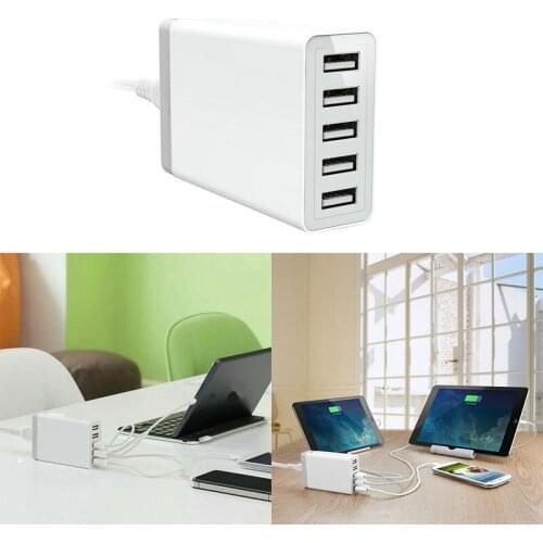 USB Charger 5-Port USB Charger Station with Rapid Charging Smart USB Ports for Multiple Devices Smart Charger
