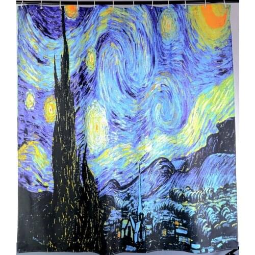 180*180 cm The Starry Night polyester high-definition printing waterproof mildew shower curtain
