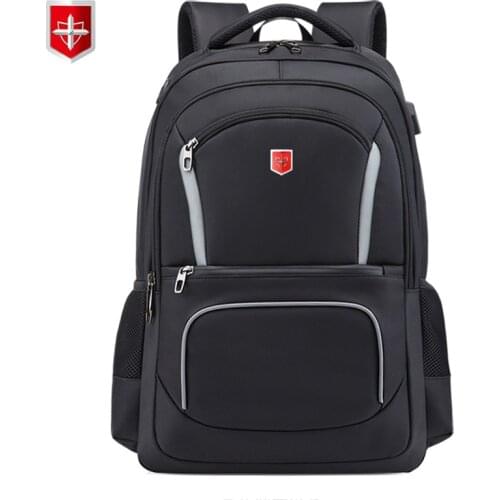 Swiss New Waterproof Mens Backpack 17 inch Laptop School Student Bags Fashion USB Charging Travel Backpack Women Mochila Male