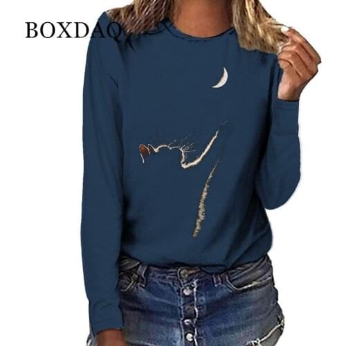 New 2021 Women Cute Cat 3D Print Long Sleeve T-Shirt For Women Clothes Autumn Funny Streetwear Casual Fashion Ladies Top Tee