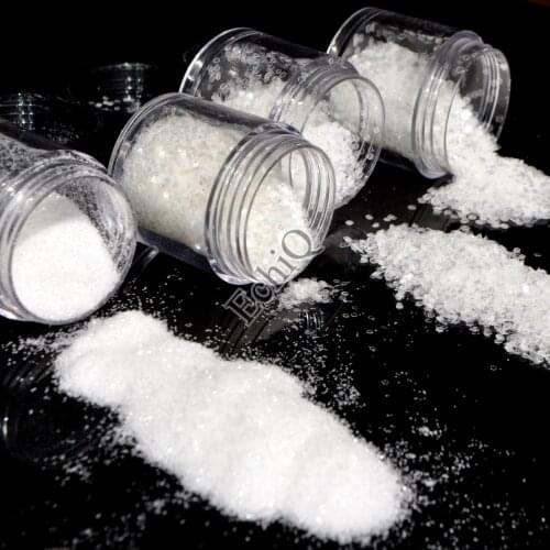 1 Bottle Pure Clear White Small Nail Glitter Powder UV Nail Art DIY Shimmer Sequins Sheets Tips Decorations Tool