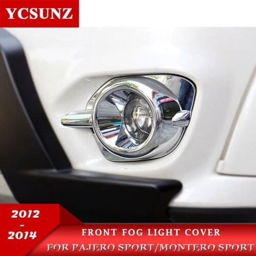 2014 Montero Sport ABS Chrome front Fog light cover For Mitsubishi Pajero Sport 2012 2013 2014 fog lamp covers parts