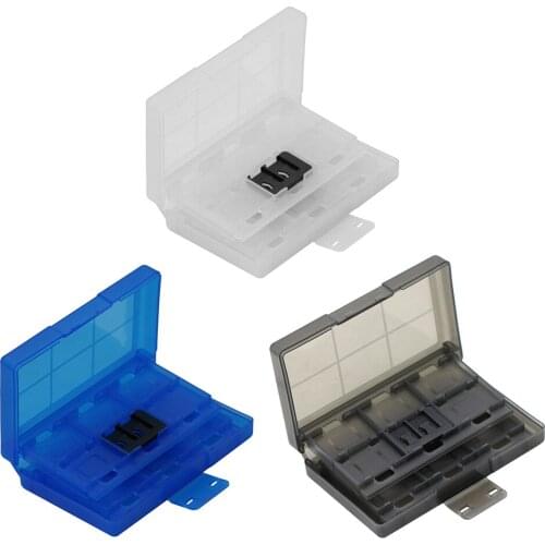 24 in 1 Plastic Game Card Storage Box with 2 TF Card Slots Replacement for Nintendo Switch Game Cartridge Holder Storage Case