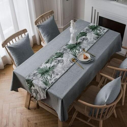 3 Sizes Rural Leaves Table Runner Jacquard Runner With Tassels Embroidered Table Runner Long Bed Flag