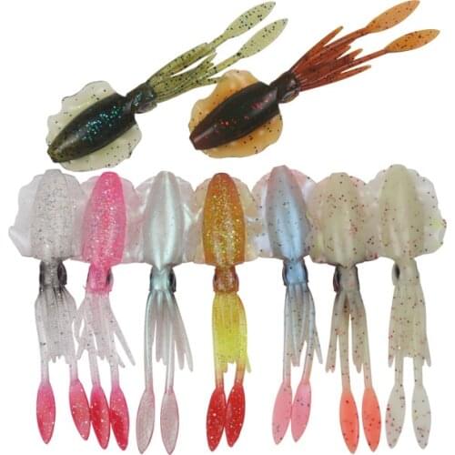9PCS/15cm/20g Glow Fishing Soft Lure Octopus Sea Fishing Wobbler Bait Squid Jigs Fishing Lures Silicone Lure