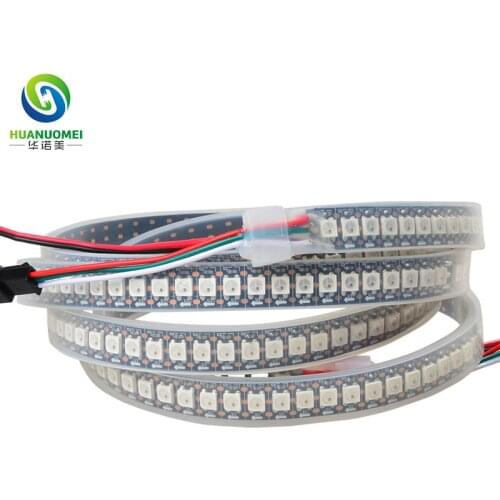 Addressable rgb led strip 5050 smd 144leds ws2812b flexible strips waterproof ws2812 digital pixel light ws2811 dc5v black pcb