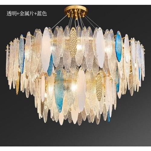 Art Deco LED Postmodern Glass Iron LED lights Chandelier Lighting Lustre Suspension Luminaire Lampen For Dinning Room