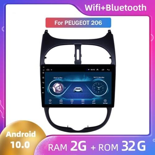 Android 10 Car Stereo Multimedia Player For Peugeot 206 Android GPS large screen navigation car intelligent integrated machine