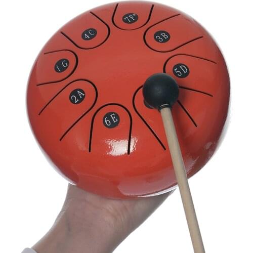 6" Handpan Tongue Drum G Key and Carry Bag Present for Beginner Pro Orange