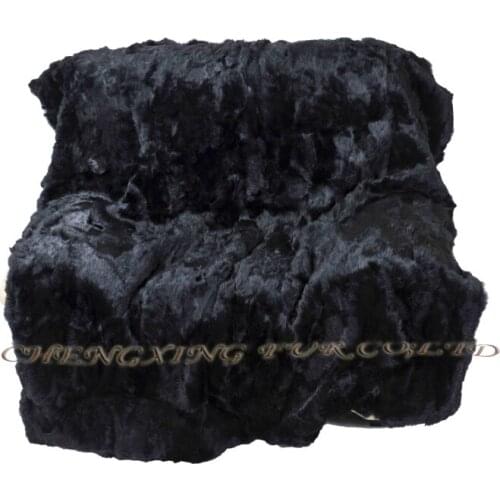 CX-D-81 130X150cm Black Aliexpress Wholesale Real Rabbit Fur Rug Blanket Carpet Throw Blanket~ DROP SHIPPING