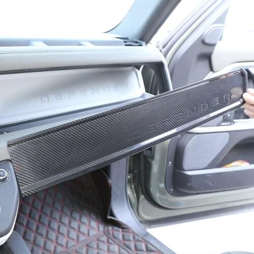 For Land rover Defender 110 90 2020-2022 Real Carbon Fiber Co-pilot Dashboard Hollow Panel Defender Logo panel Car Accessories