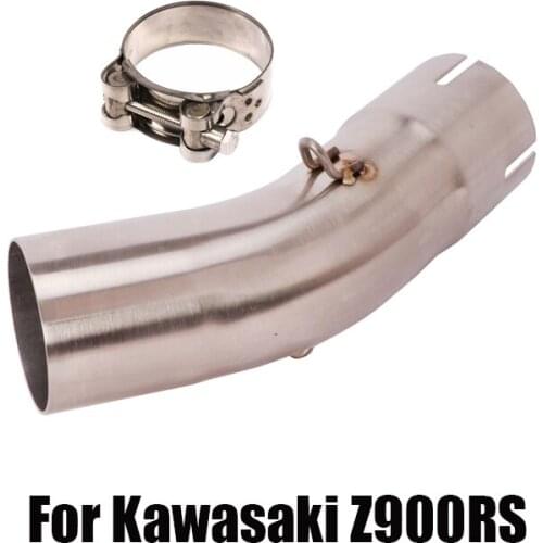 For Kawasaki Z900RS Exhaust System Middle Link Pipe Modified Connecting Section Tube Stainless Steel Slip On 51mm Motorcycle