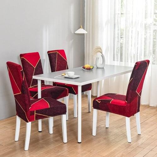 Geometric Spandex Elastic Chair Slipcover Stretch Chair Covers for Washable Banquet Hotel Dining Room Cover Universal Size 1PC