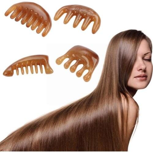 Horn Massage Comb Natural Resin Hair Massager Comb Scrapers Plate Back Body For Face Massager Jade Tools Care Face Neck M7X1