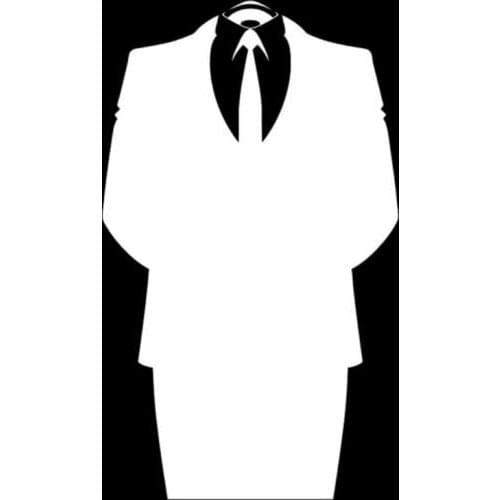 Personality Apparel Suit Stickers High Quality Fashion Car Decoration Personality Pvc Waterproof Car Window Decals Black/white