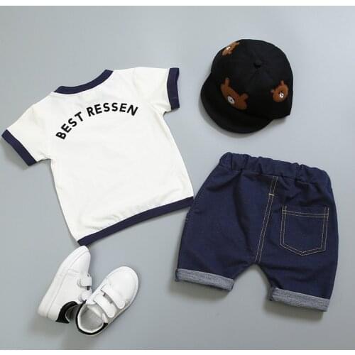 Baby Girls Boys Clothes Set Summer Cotton Casual Kids Outfits Letter Shirt + Pants Baby Children Clothing Set 1 2 3 4 Years