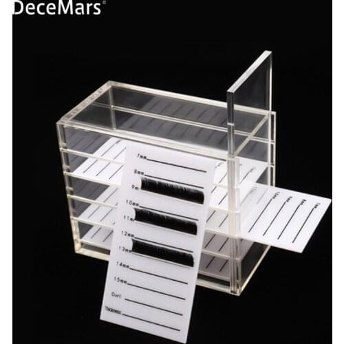 False Eyelashes Storage Box 5 Layers Acrylic Pallet Lash Holder Display Stand Tools Fake Eyelashes Cosmetic Storage Case