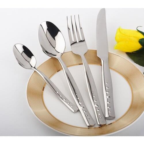 Oh Trend Beautiful Cutlery Knife Fork And Spoon Set Home Utility Kitchenware Stainless Steel Cutlery Salad Spoons Dinner Service