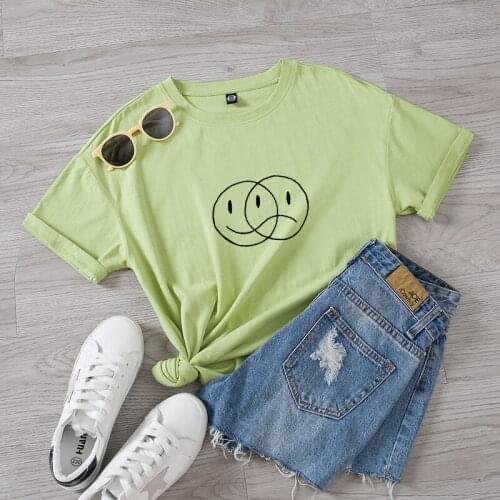 Women New Cotton T Shirts Female Soft White Black Tees Lady Plus Size Basic Tops for Summer Funny T-shirt The Duality Sweatshirt