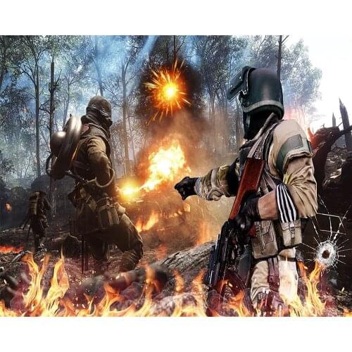 Custom wallpaper 3D modern war commando war game background wall