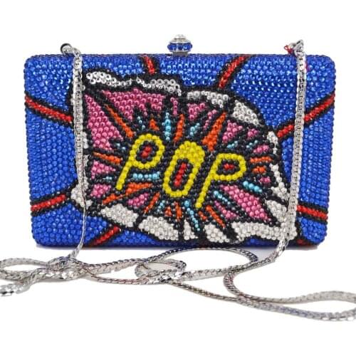POP DIY Evening Bags Fashion Crystal Customized Clutch Bags Party Purse
