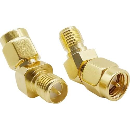 2Pcs/Lot Gold-Plated SMA Antenna Connector 45Degree 135 Degree Angle SMA Male Plug to RP SMA Female Jack RF Coaxial Coax Adapter