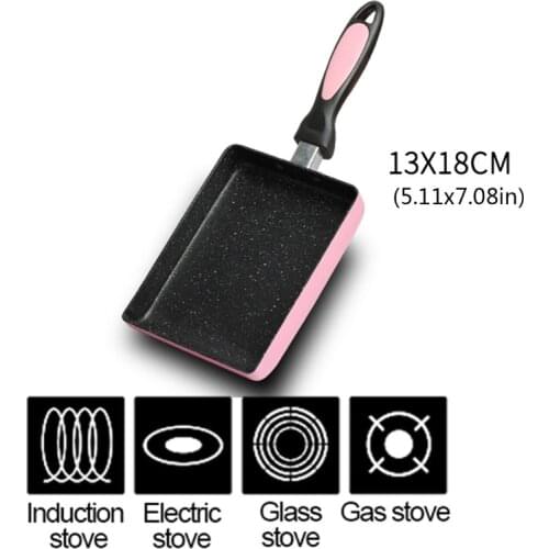 Retangular Omelette Pan Tamagoyaki Egg Pan, Nonstick Maifan Stone, Anti-Scalding Handle, Japanese Style Small Frying Pan