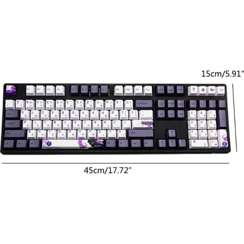 112 Keys Purple Datang Keycap PBT Sublimation Keyboard Keycaps OEM Profile GK61 G88D