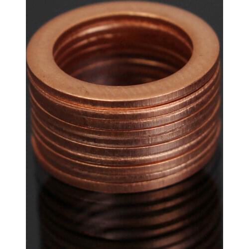 100Pcs M10 10mm Copper Crush Washer Gasket Nut And Bolt Set Flat Ring Seal Motorcycle Braided Clutch Brake Hose Sealing Washer