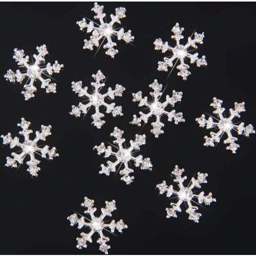 10pcs Silver SNOWFLAKES For Scrapbooking Cards Making Wedding Decorations DIY