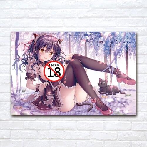 Modern Kawaii Beauty Canvas Painting Contemporary Art Poster Print Adult Anime Wall Picture for Living Room Home Decor