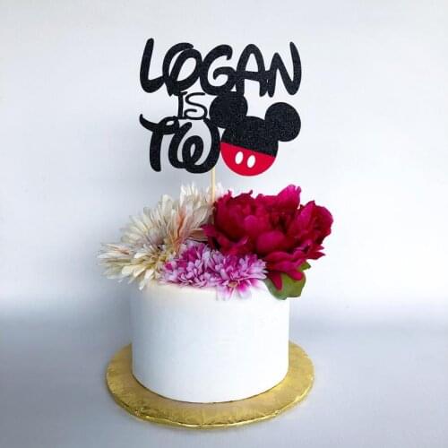 Custom name boy mouse glitter cake topper party birthday decoration, boy mouse Smash cake topper | Boys mouse cupcake topper