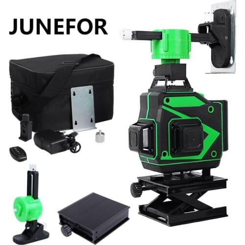 JUNEFOR Laser Levels 12/16 Lines 3D/4D Self-Leveling 360 Horizontal Green Laser Levels Horizontal Vertical Cross Lines New Tools