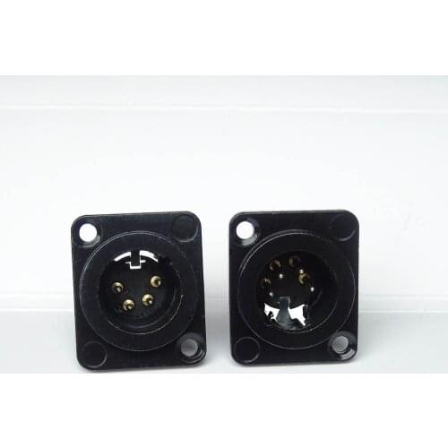 High quailty 500pcs/lot NC4MD-LX-B 4 polige XLR Einbaustecker schwarz