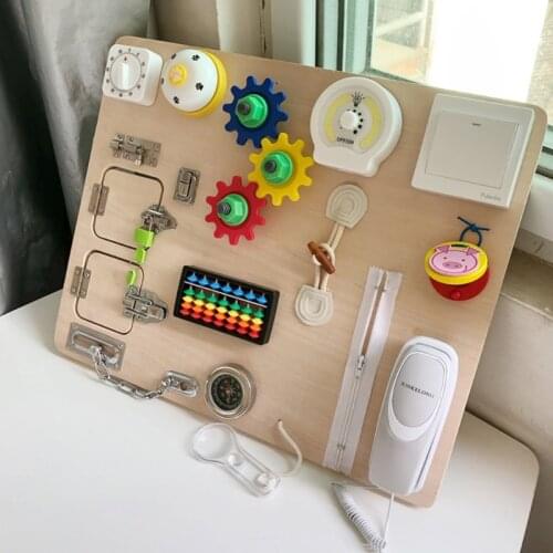 Busy Board for Toddlers - Sensory Board - Wooden Busy Board for Kids - Activity Board for Toddlers 1-3 - Locks and Latch