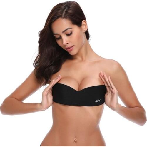 Women Bra Self Adhesive Bras Silicone Bust Front Sticky Bra Backless Strapless Invisible Push Up