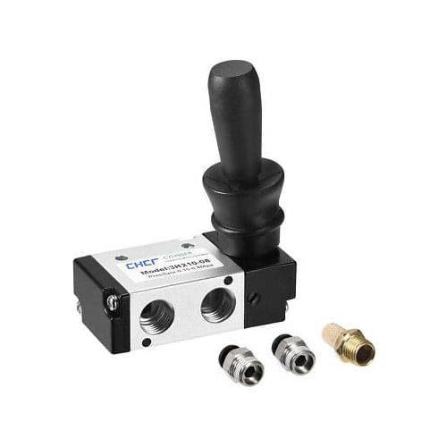 1pc Manual Hand Pull Solenoid Valve 2Position 3Way 1/4" PT w 6mm OD Connect Fitting