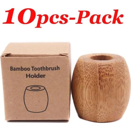 10Pcs Bamboo Toothbrush Holder Bathroom Stands Biodegradable 100% Natural Vegan BPA-Free Wooden Eco Toothbrush Accessories Tools