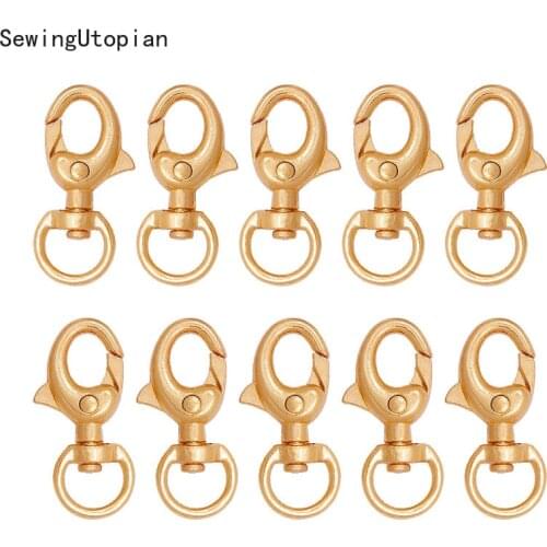 10PCS Metal Bags Strap Buckle Lobster Clasp Collar Carabiner Snap Hook Split Ring KeyChain Bag DIY Sewing Accessory