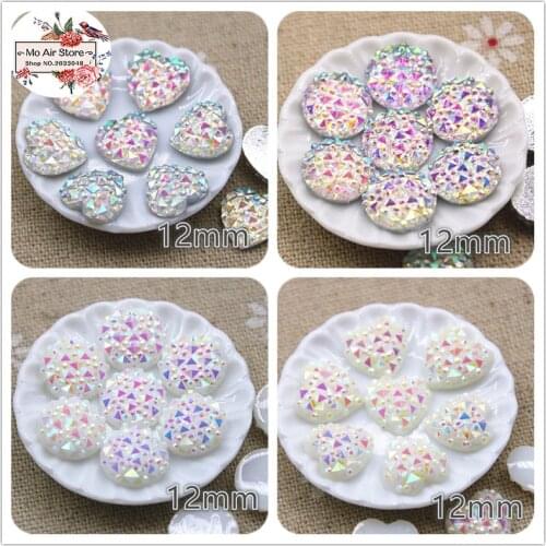 100pcs shiny multicolor alligator print imitation rhinestones Flat back Cabochon Art Supply Decoration Charm Craft DIY 12mm