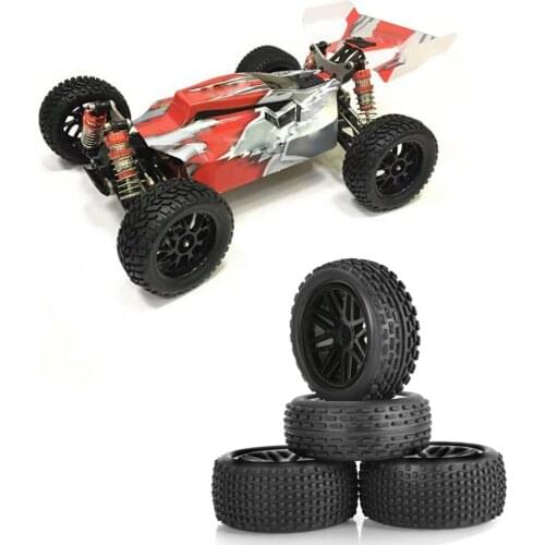 4 Pack Rubber Wheel Tires With Hub for Wltoys 1/10 1/12 1/14 off-road vehicle Wltoys 104001 124018 124019 144001 HSP Tamiya HPI