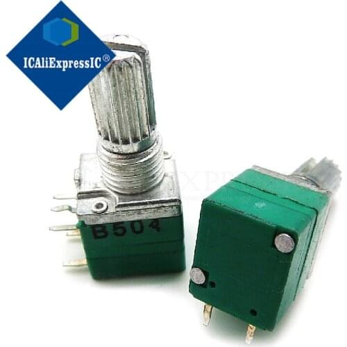 5pcs RV097NS 500K single linked potentiometer B500K with a switch audio 5pin shaft 15mm amplifier sealing potentiometer