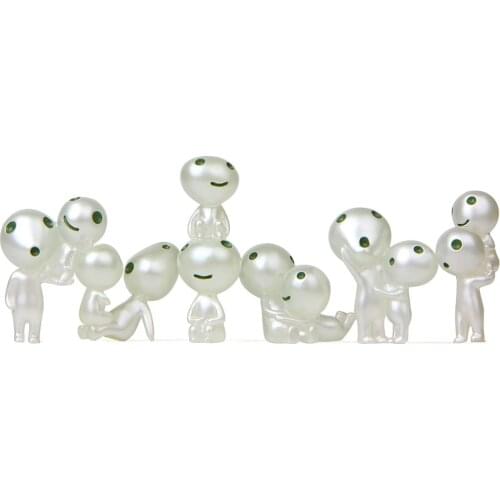 6 pcs/set Hayao Miyazaki Princess Monsters Double Luminous Tree Elf Action Figure Toys Garden Micro Landscape Doll Accessories